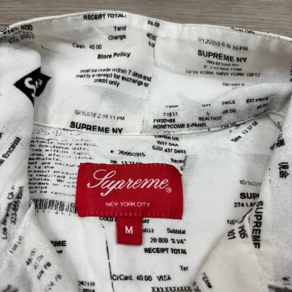 トップス Supreme receipts rayon s/s shirt Supreme Receipts Rayon S S Shirt (FW20) - $138